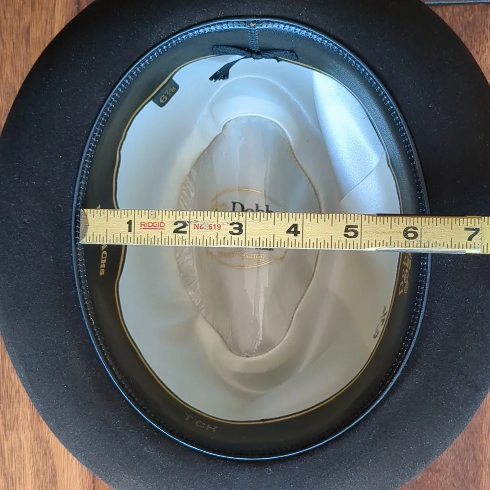 MEN'S VINTAGE DOBBS FELT BROWN FEDORA SIZE 6 7/8 - Picture 13 of 16